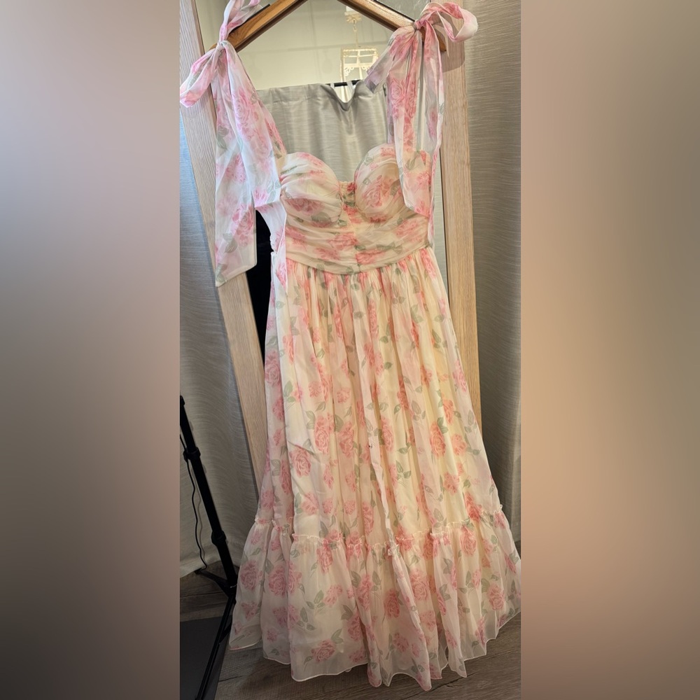 MARBLE Floral Blush Maxi Dress